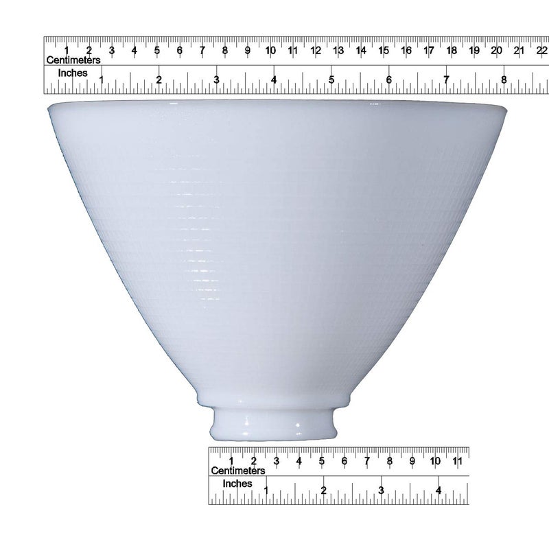 B&P Lamp مصباح B&P بقطر 8 بوصات بتصميم I.E.S مع ظل عاكس من زجاج أوبال أبيض بنمط الوافل - مناسب تمامًا لمصابيح الأرضية ذات الطراز العتيق - Image 3